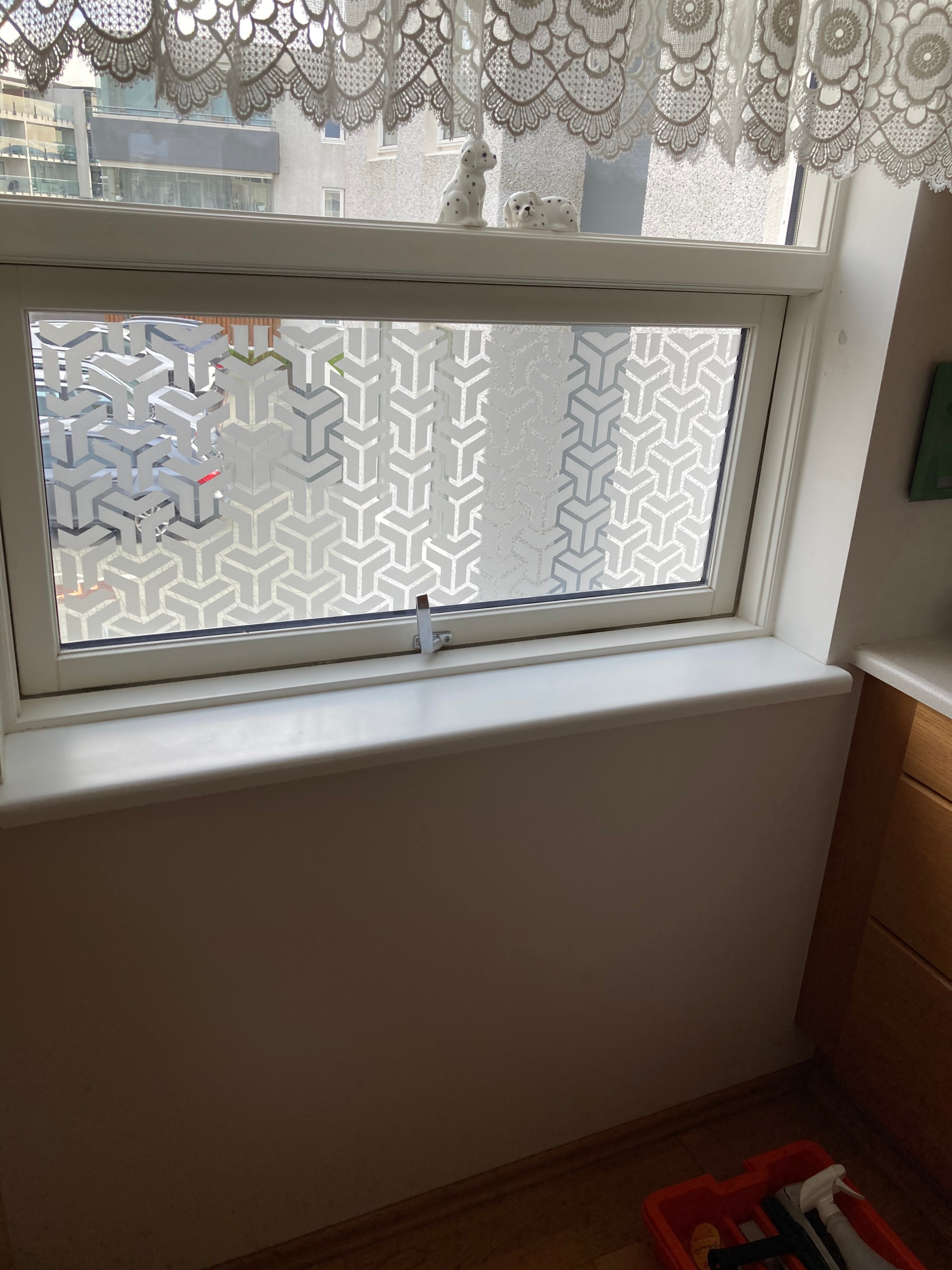 Frosted Window Film | 3d box pattern | S16