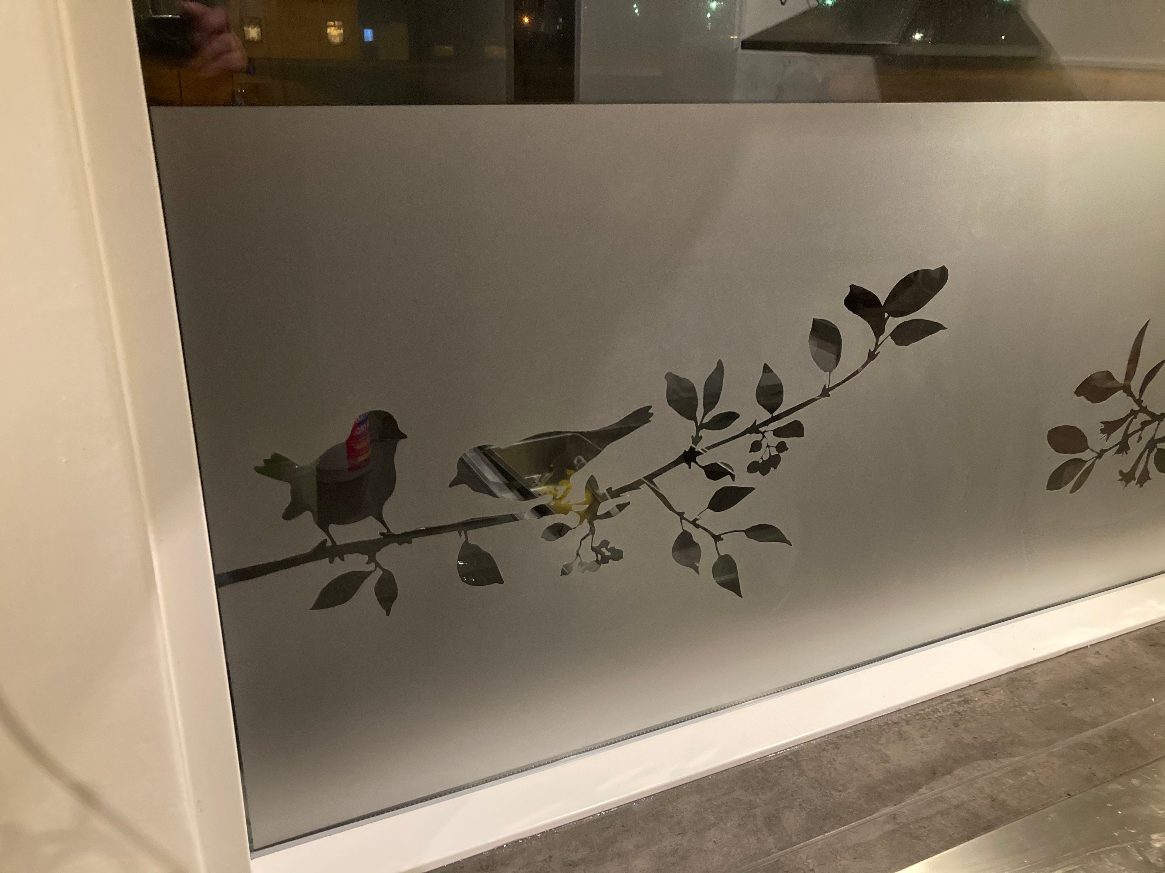 Frosted Window Film | Birds on a tree branch 3 | S21