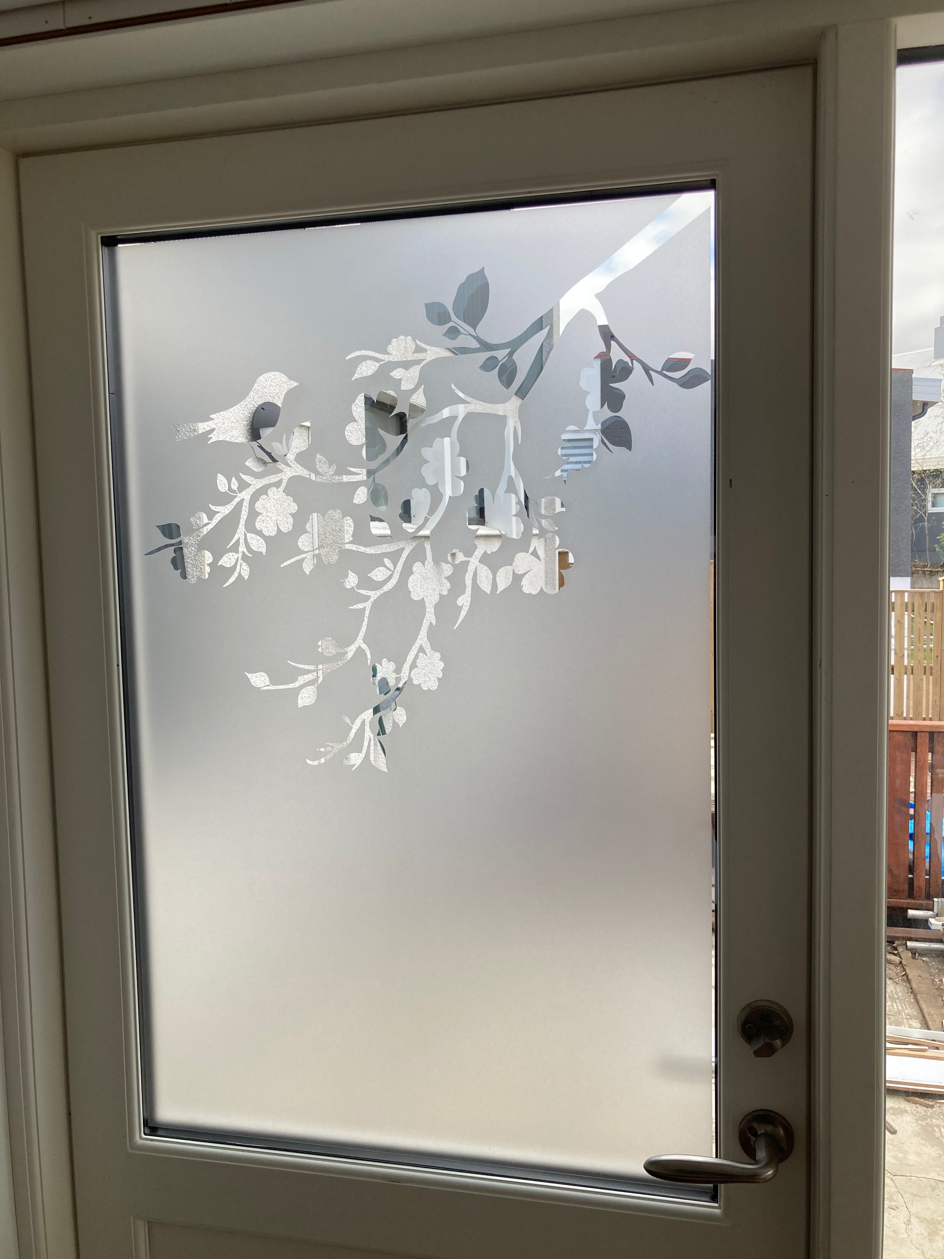 Frosted Window Film | Birds on a tree branch 1 | S19