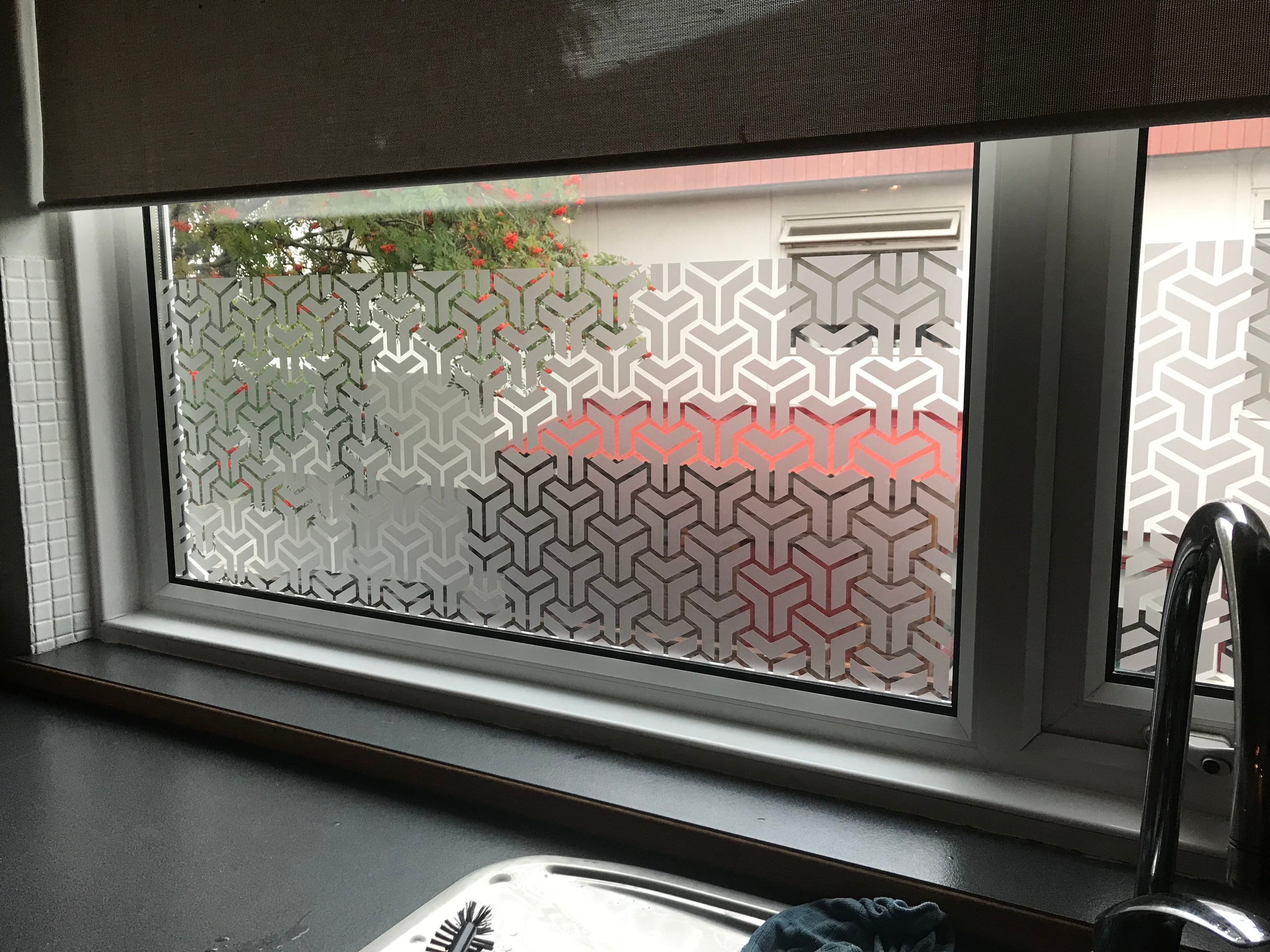 Frosted Window Film | 3d box pattern | S16