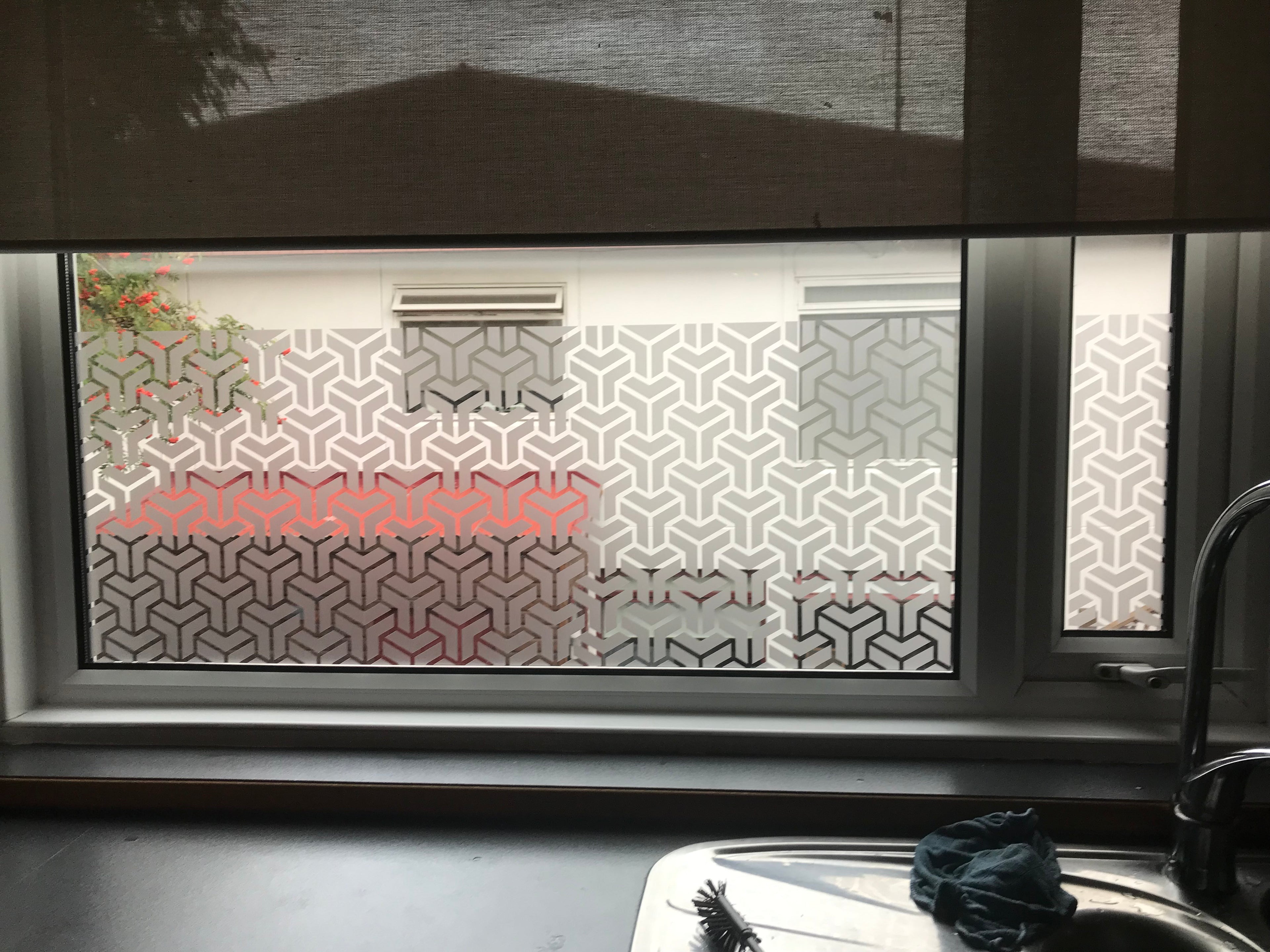 Frosted Window Film | 3d box pattern | S16