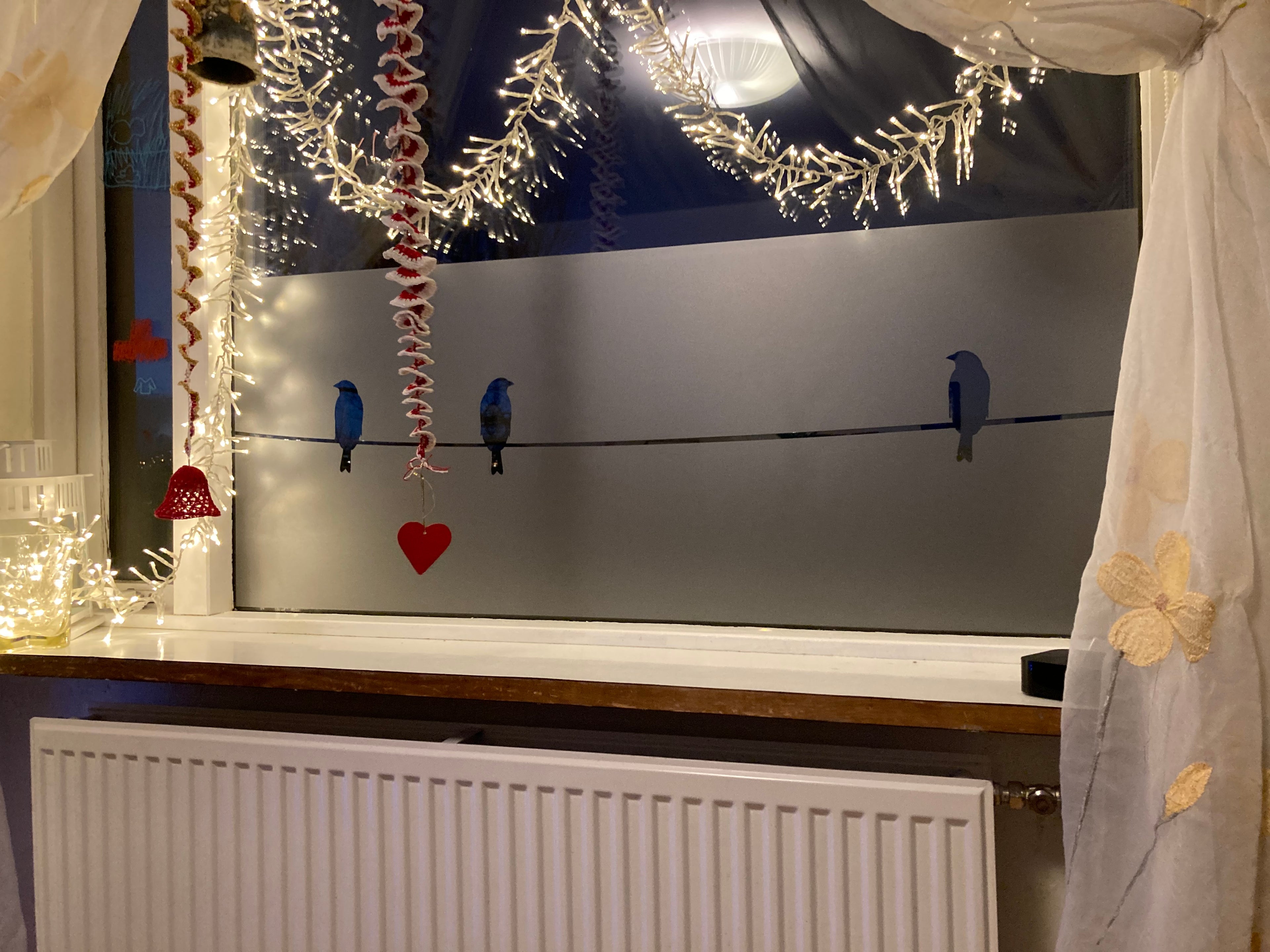 Frosted Window Film | Birds on a line 2 | S24