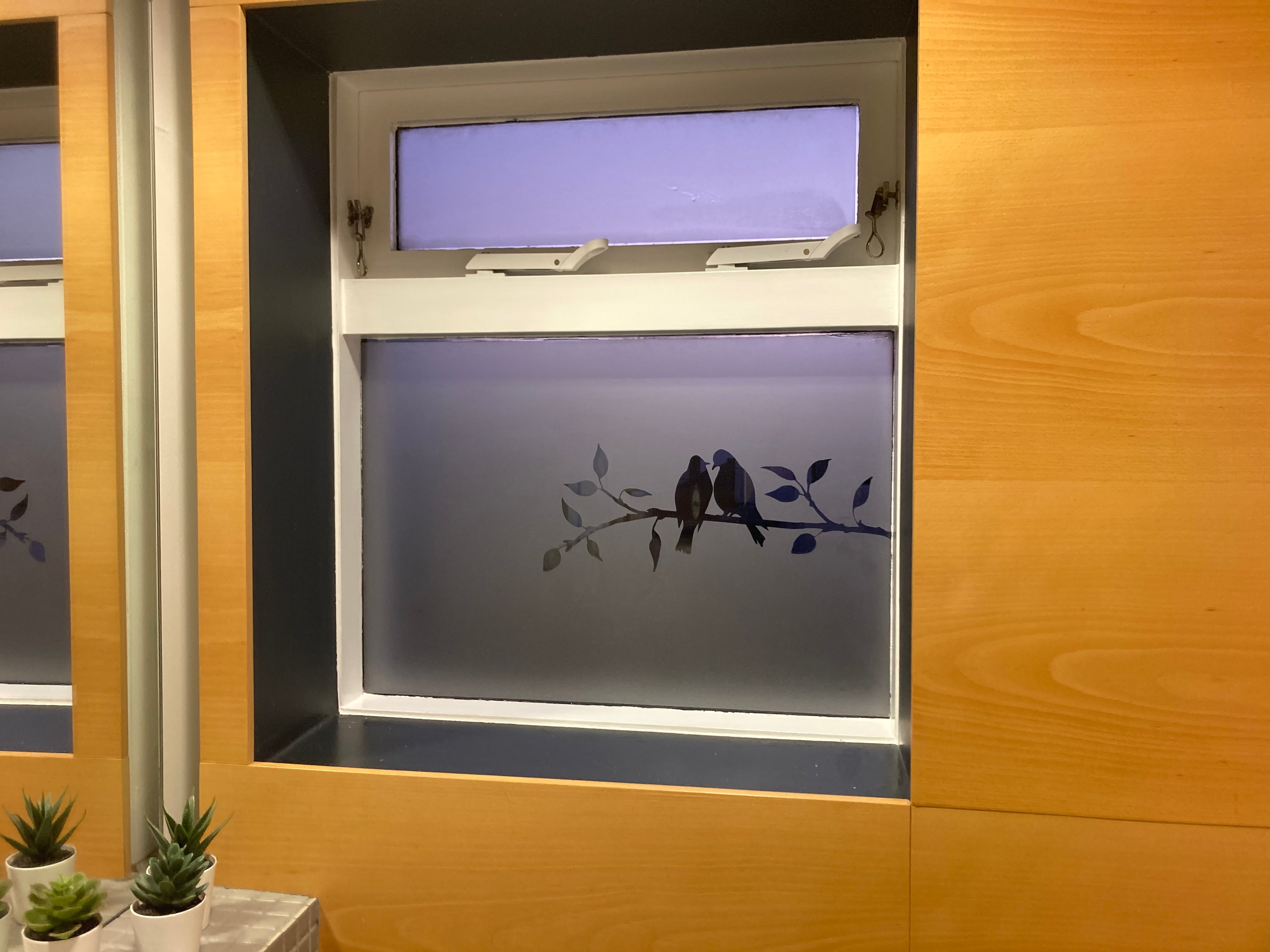 Frosted Window Film | Birds on a tree branch 4 | S22