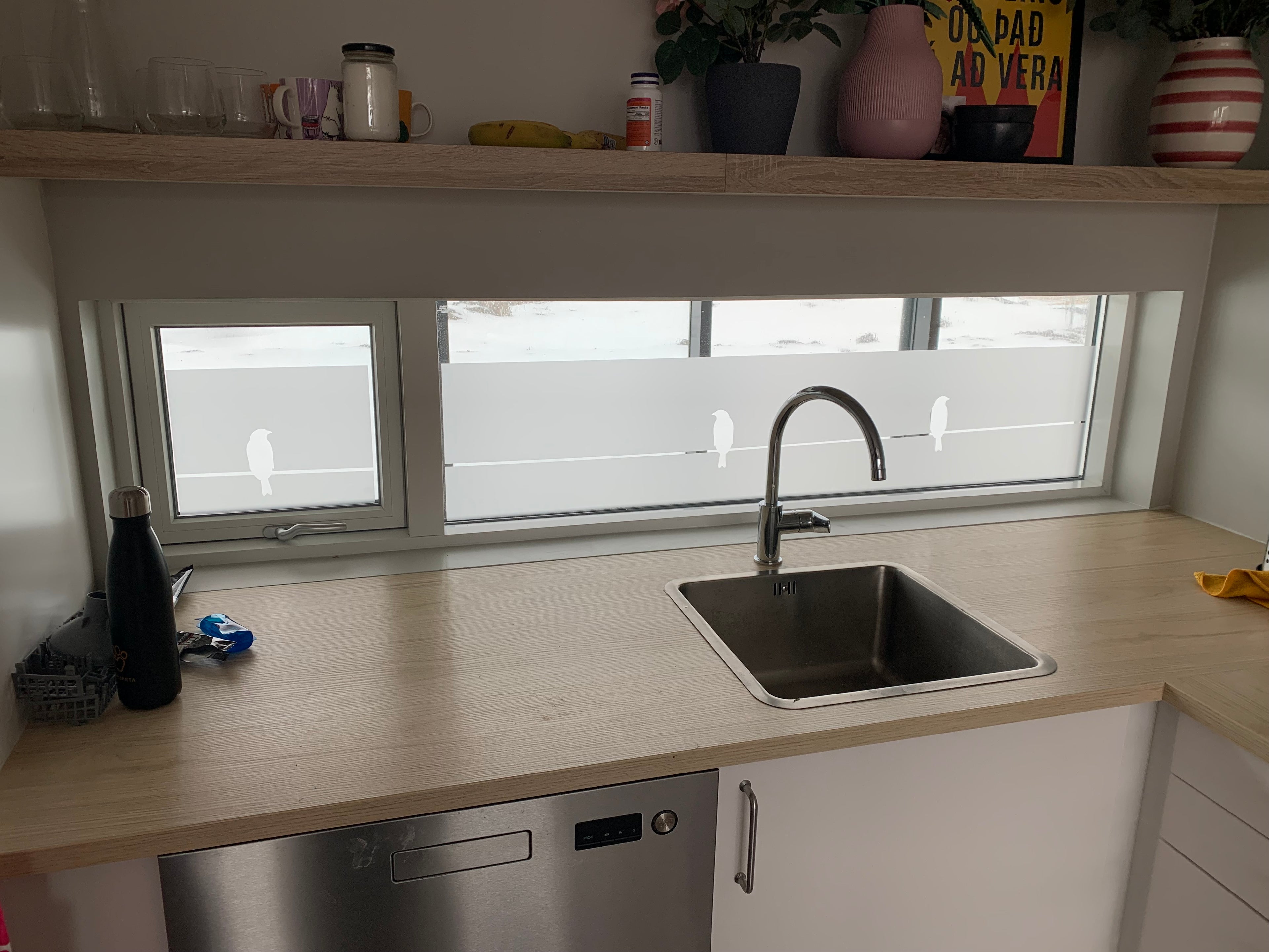 Frosted Window Film | Birds on a line 2 | S24